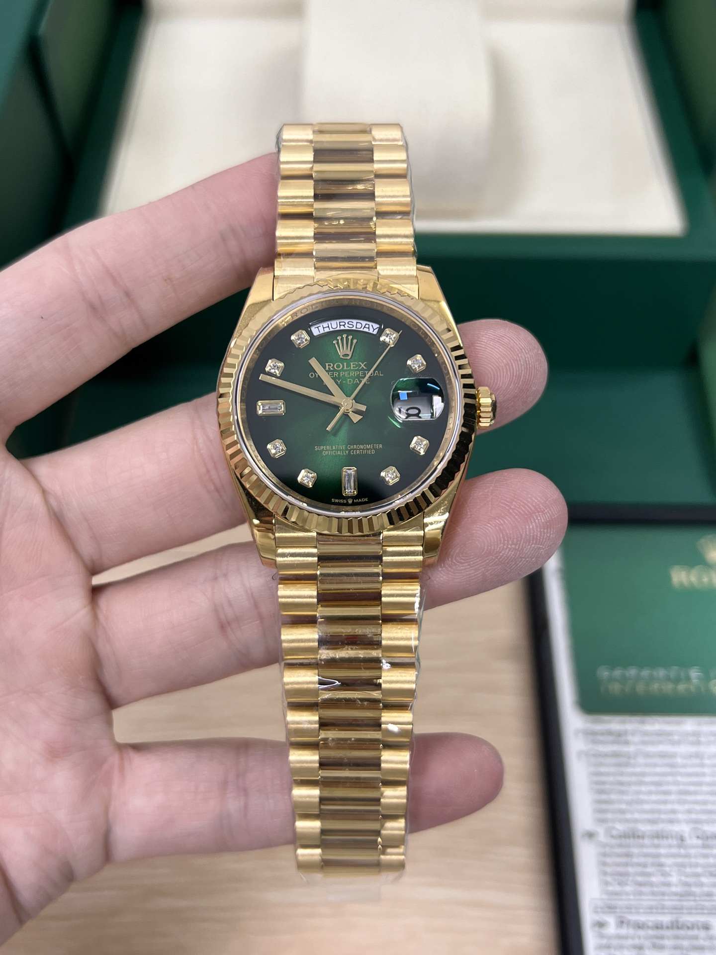 Rolex Day-Date 36 (36mm – Smoked Green Dial)