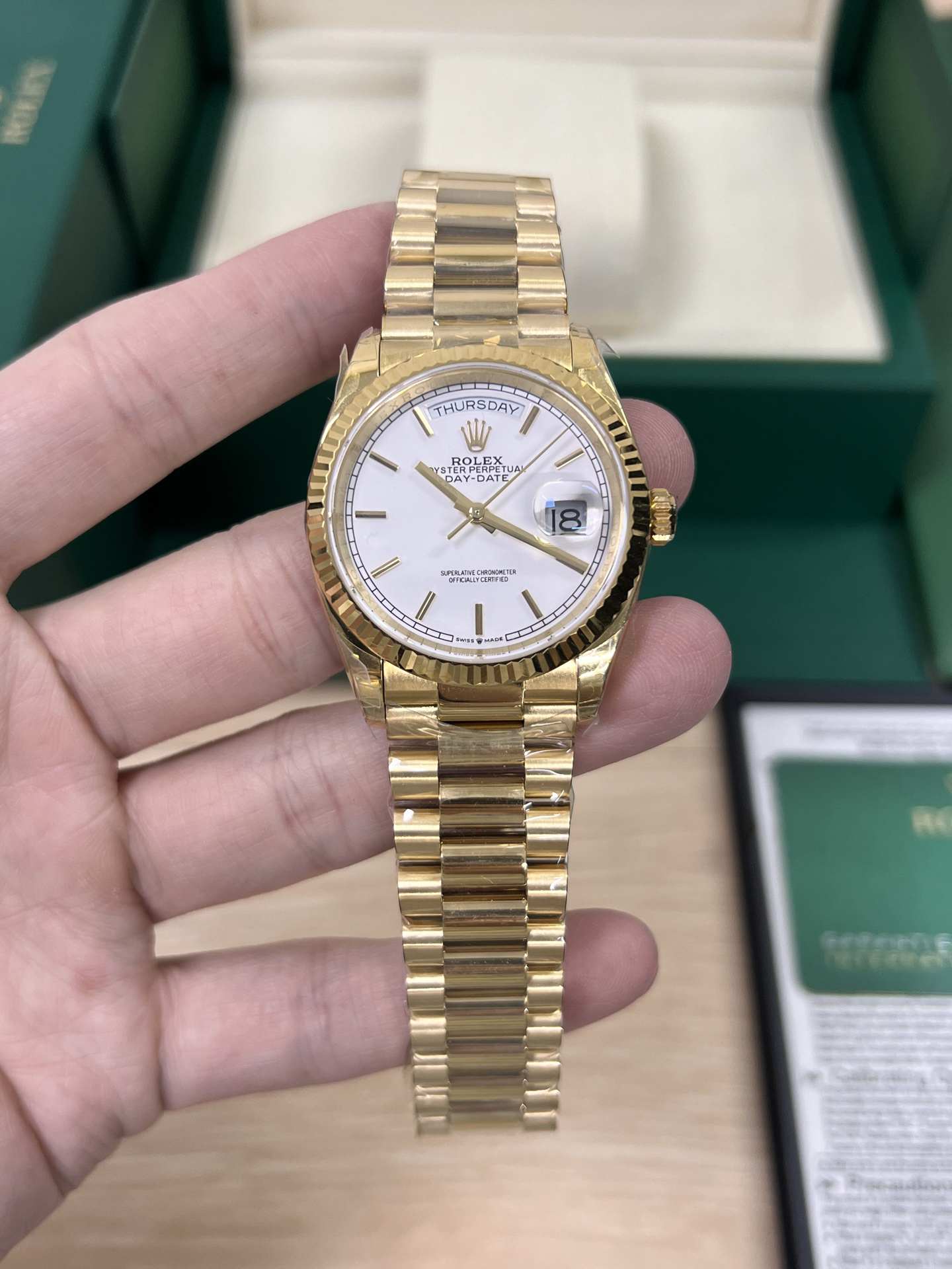 Rolex Day-Date 36 (36mm – Gold Bar Dial)